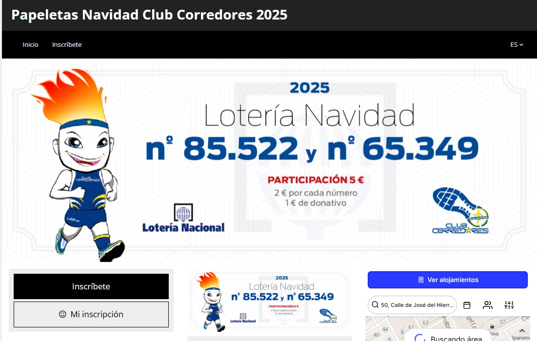 Papeleta Navidad Club Corredores 2025 TPV